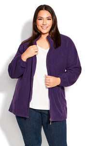 Polar Fleece Zip Jacket - Plum Purple