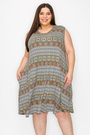 Beautiful Design Tank Dress w Pockets