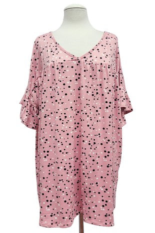 Pink Polka Dot Shirt Top