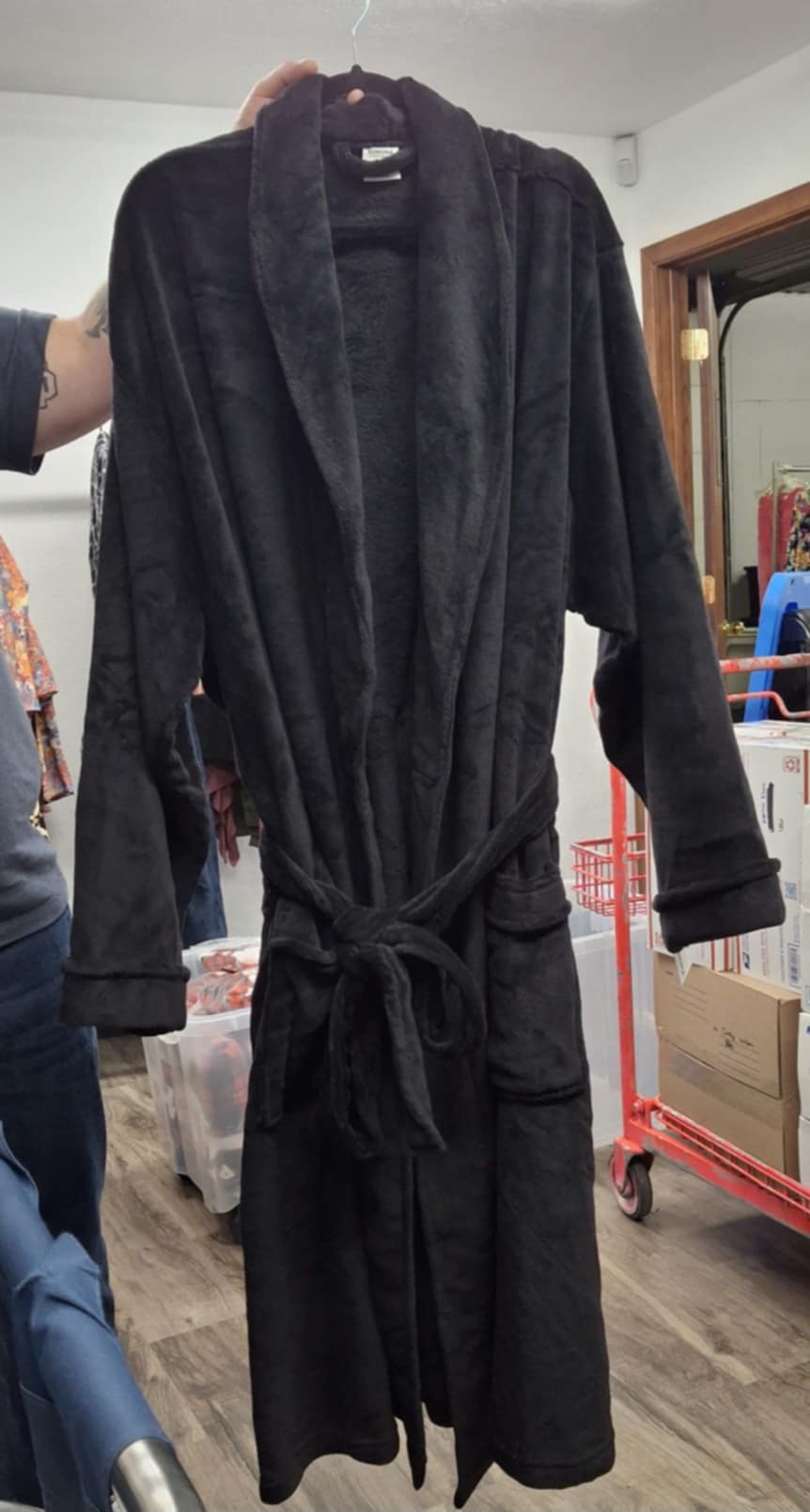 Mens Black Bath House Robe