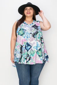 Beautiful Butterfly Patchwork Tank Top