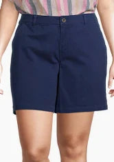 a.n.a Womens Navy Blue Chino Short Shorts