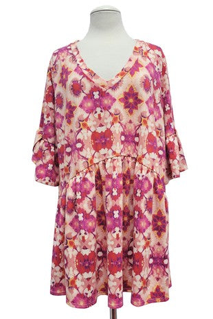 Pink Design Babydoll Shirt Top