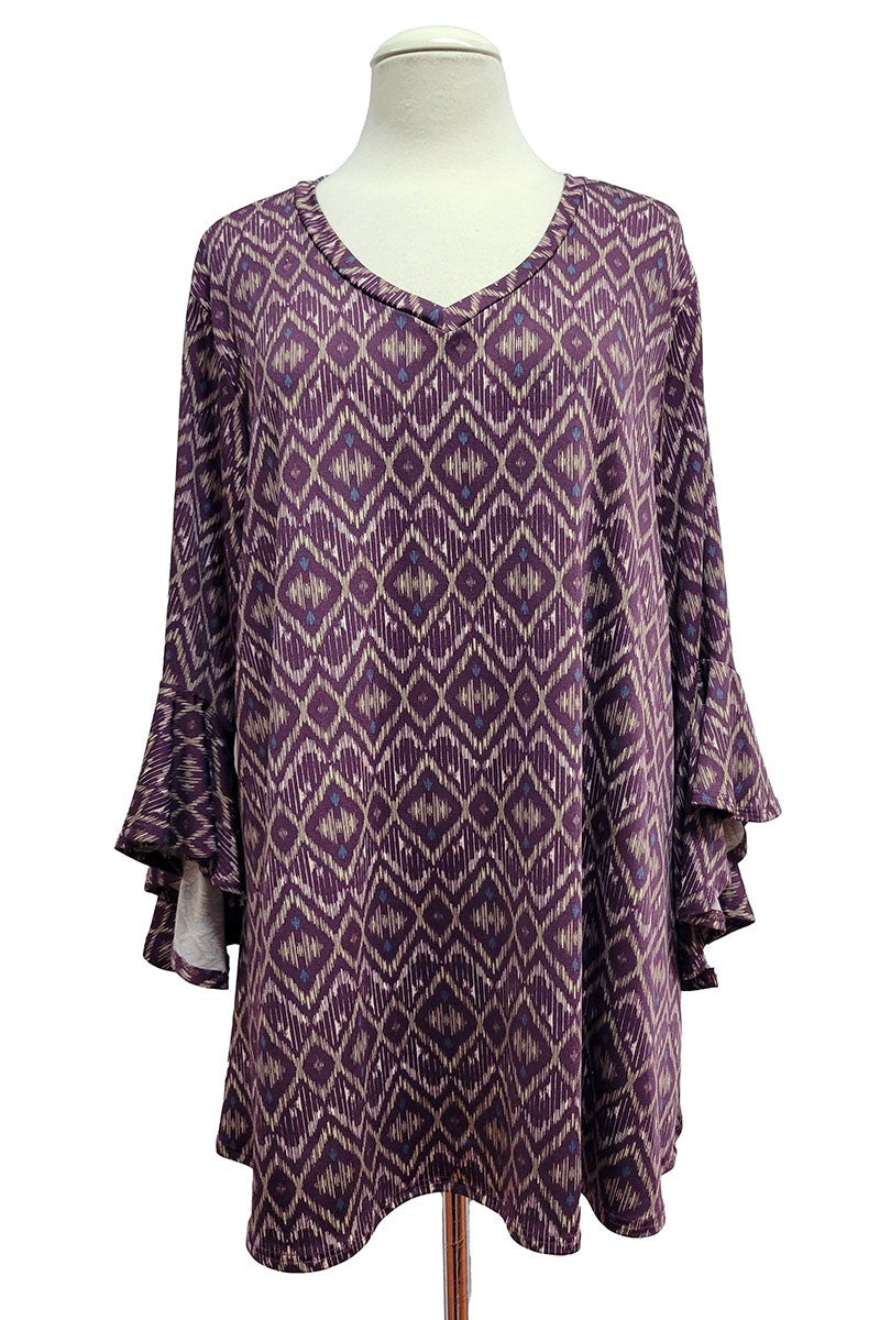 Deep Purple Diamond Design Shirt Top