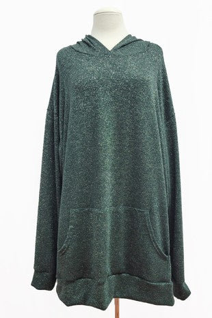 Beautiful Green Sparkle Hoodie w Pocket