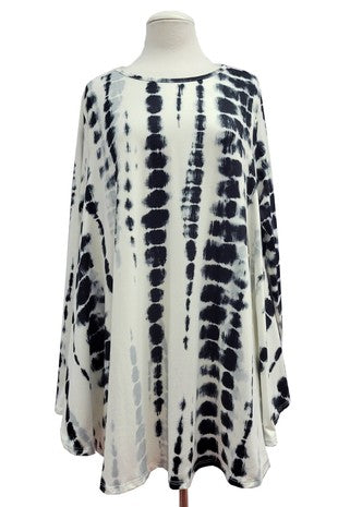 Black & White Bamboo Tie Dye Shirt Top