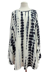 Black & White Bamboo Tie Dye Shirt Top