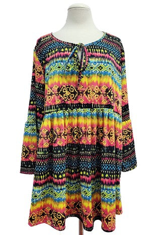 Bright Gorgeous Tie Neck Shirt Top Tunic