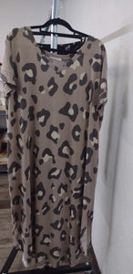 Animal Print Leopard Cheetah Long Maxi Dress