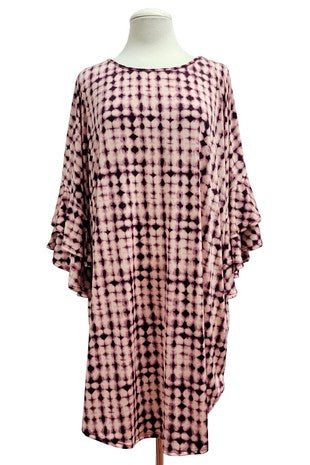 Deep Mauve Bamboo Tie Dye Like Shirt Top Tunic