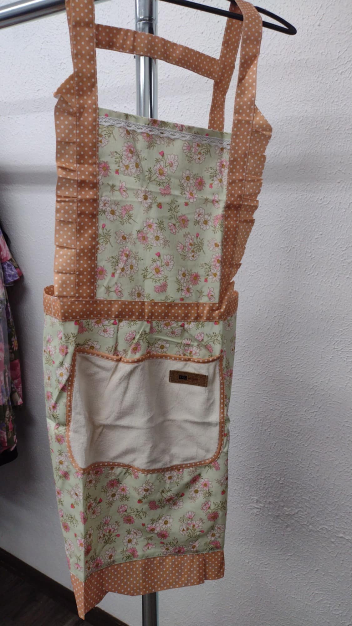 Cute Mint Floral Kitchen Apron