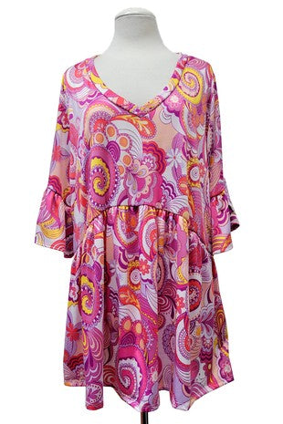 Pink Paisley Floral Shirt Top