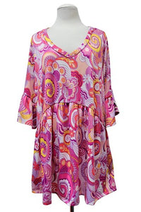 Pink Paisley Floral Shirt Top