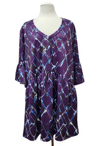 Beautiful Purple Blue Babydoll Shirt Top