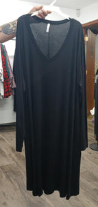 All Sold Black Long Sleeve V Neck Dress