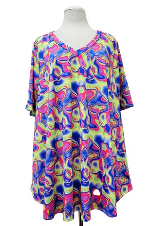 Groovy Tie Dye V Neck Shirt Top