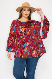 Burgundy Blue Orange Beautiful Shirt Top