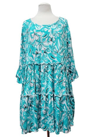 Turquoise Tiered Shirt Top Tunic