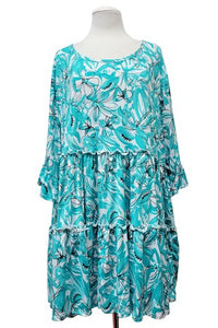 Turquoise Tiered Shirt Top Tunic