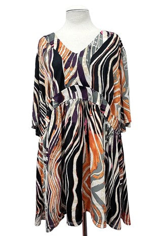 Black Gray Orange Purple Animal Shirt Top