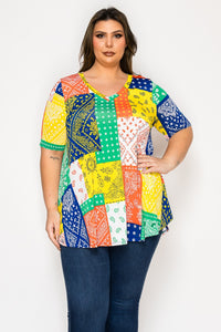 Beautiful Bright Bandana Style Shirt Top