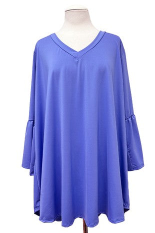 Solid Lavender Blue Shirt Top