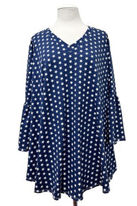 Navy Blue Star Shirt Top