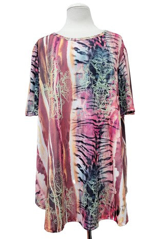 Tie Dye Animal Print Shirt Top