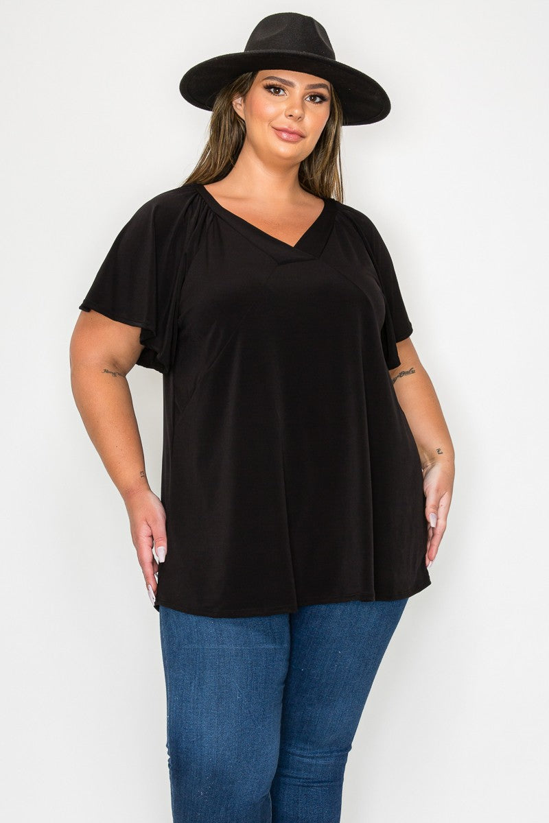 Solid All Black Shirt Top