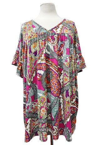 Gorgeous Pink Paisley Shirt Top