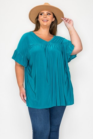 Solid Deep Teal Shirt Top