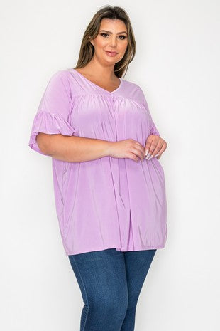 Solid Purple Shirt Top