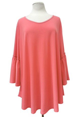 Solid Coral Shirt Top