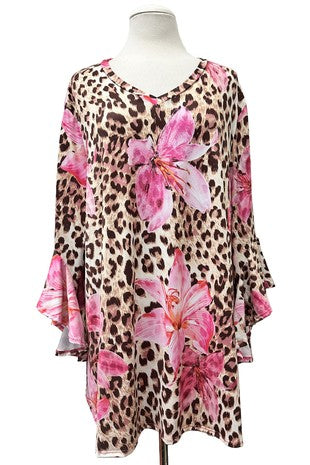 Leopard Pink Floral Shirt Top