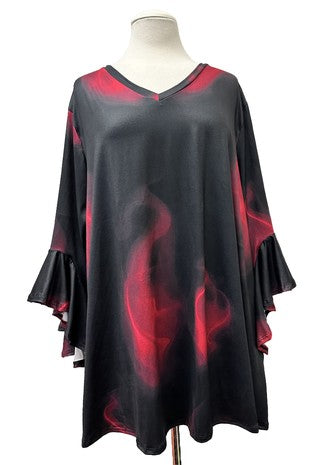 Black Red Smoke Shirt Top