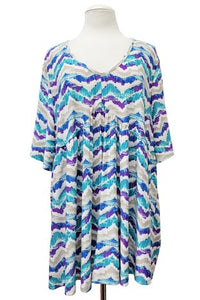 Teal Blue Purple Flattering Shirt Top
