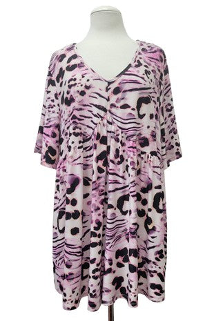 Pinky Purple Leopard Shirt Top