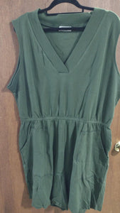Army Green One Piece Romper w Pockets