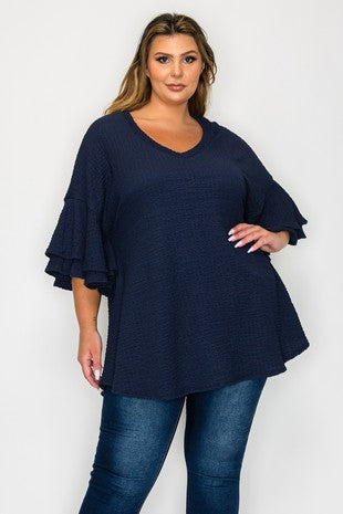 Naxy Textured Shirt Top