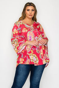 Beautiful Red Paisley Shirt Top