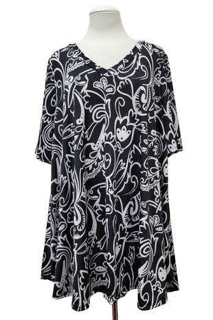 Black & White Gorgeous Design Shirt Top