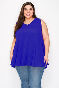 Solid Bright Blue Tank Top Shirt