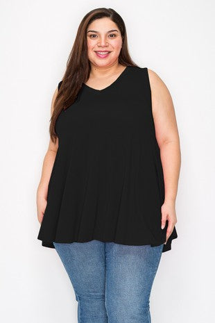 Solid Black Tank Top Shirt