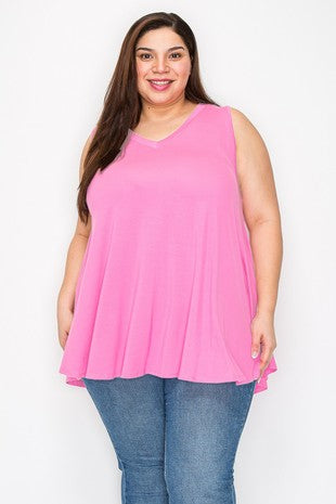 Solid Pink Tank Top Shirt