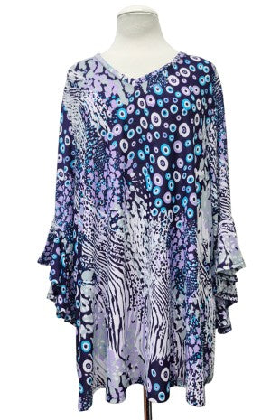 Navy Blue Purple Gorgeous Shirt Top