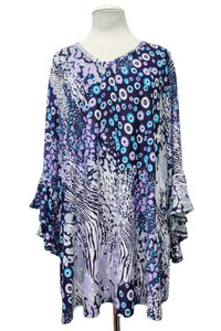Navy Blue Purple Gorgeous Shirt Top