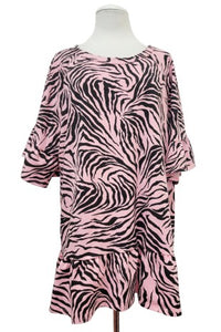 Pink Black Zebra Print Shirt Top