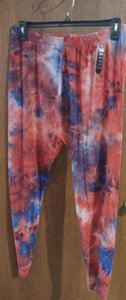 3x-5x Blue Red Tie Dye Legging Leggings