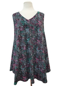 Black Pink Teal Gorgeous Tank Top Shirt