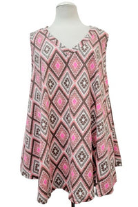 Pink Diamond Design Tank Top Shirt